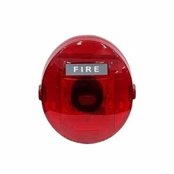Εσωτερική σειρήνα με φλας 15-30VDC 90db με διάσταση 13.4×3.6×11.2cm κόκκινο χρώμα